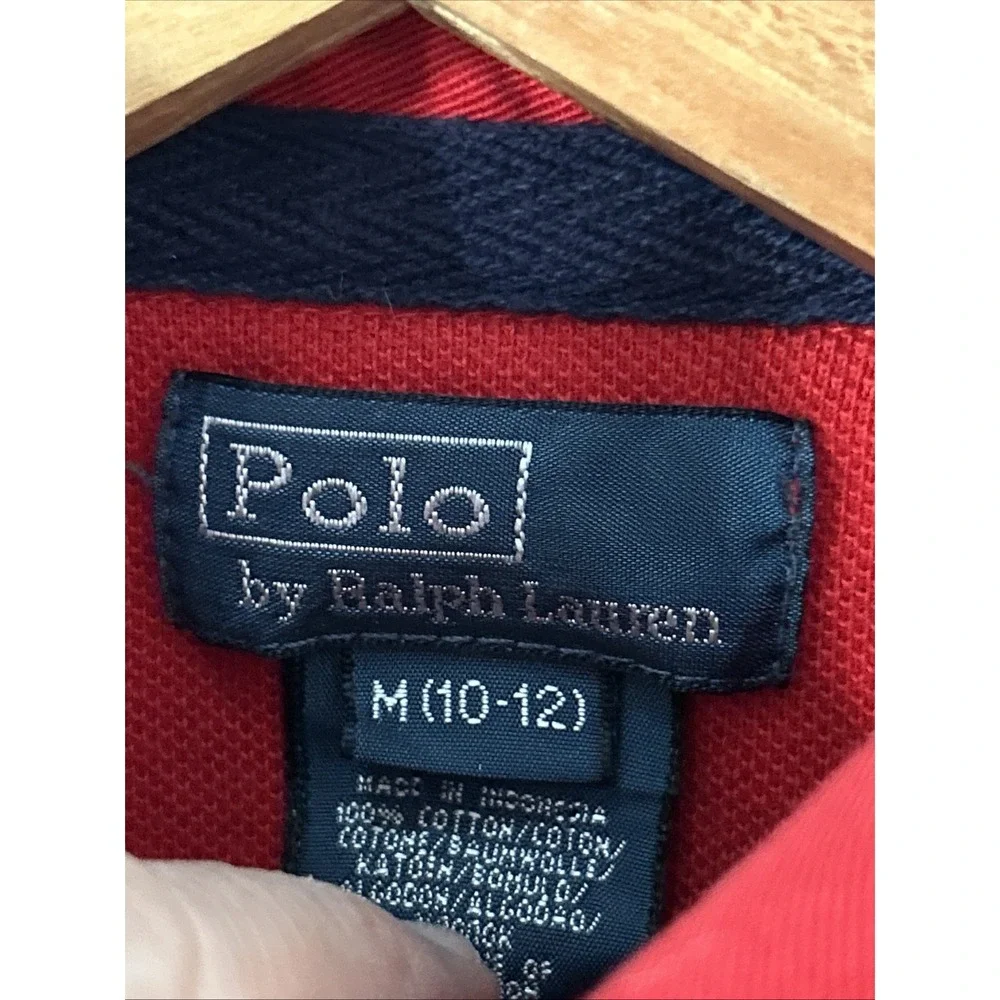 Boys Polo Ralph Lauren Colorblock Mesh Rugby S/S Polo Shirt Med 10-12 Large Pony